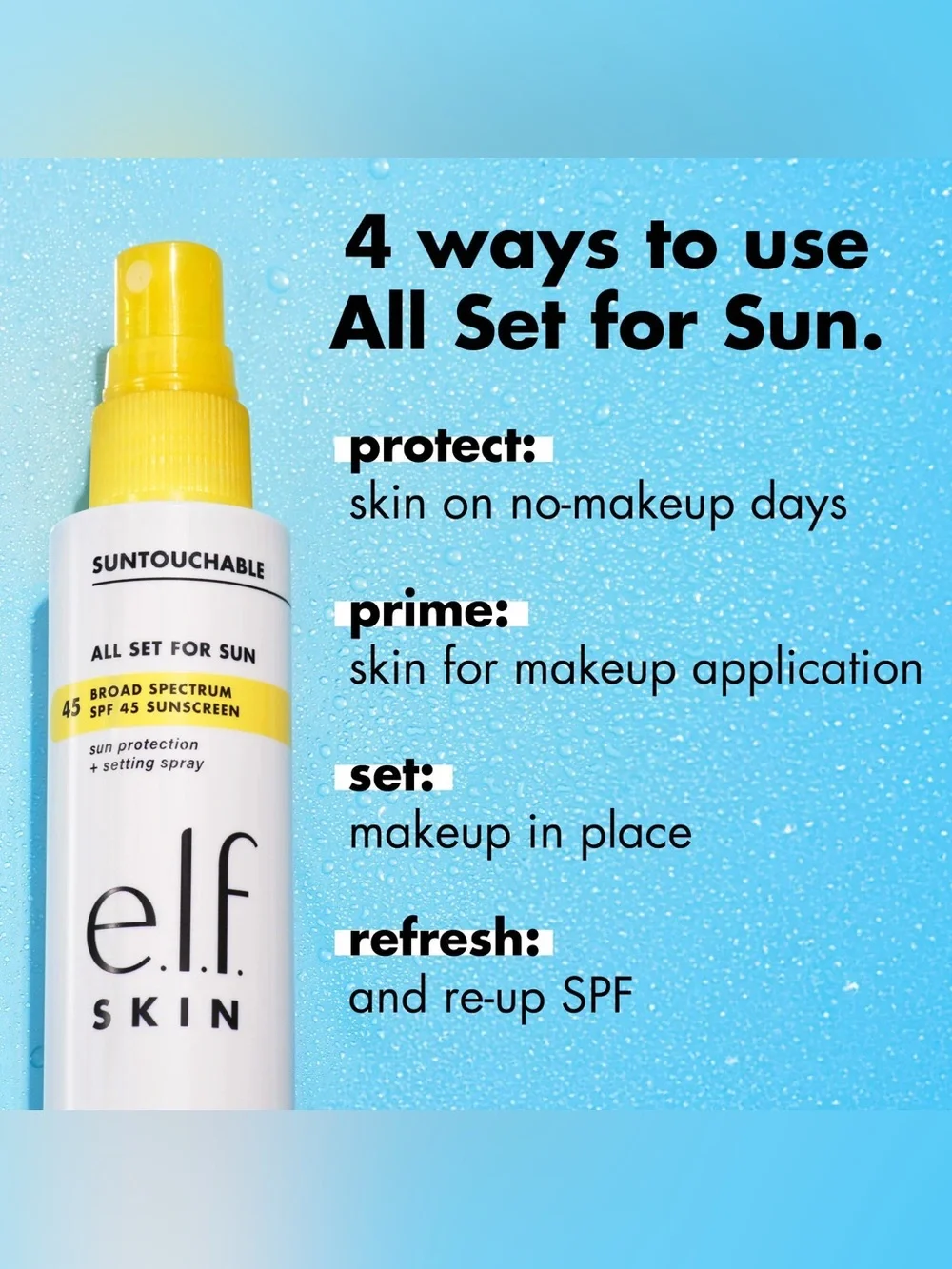 elf Suntouchable All Set For Sun SPF 45 Sun Protection & Setting Spray